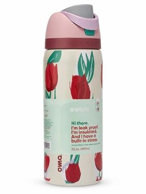Owala Insulated Leak-Proof Straw Bottle - Pink Floral